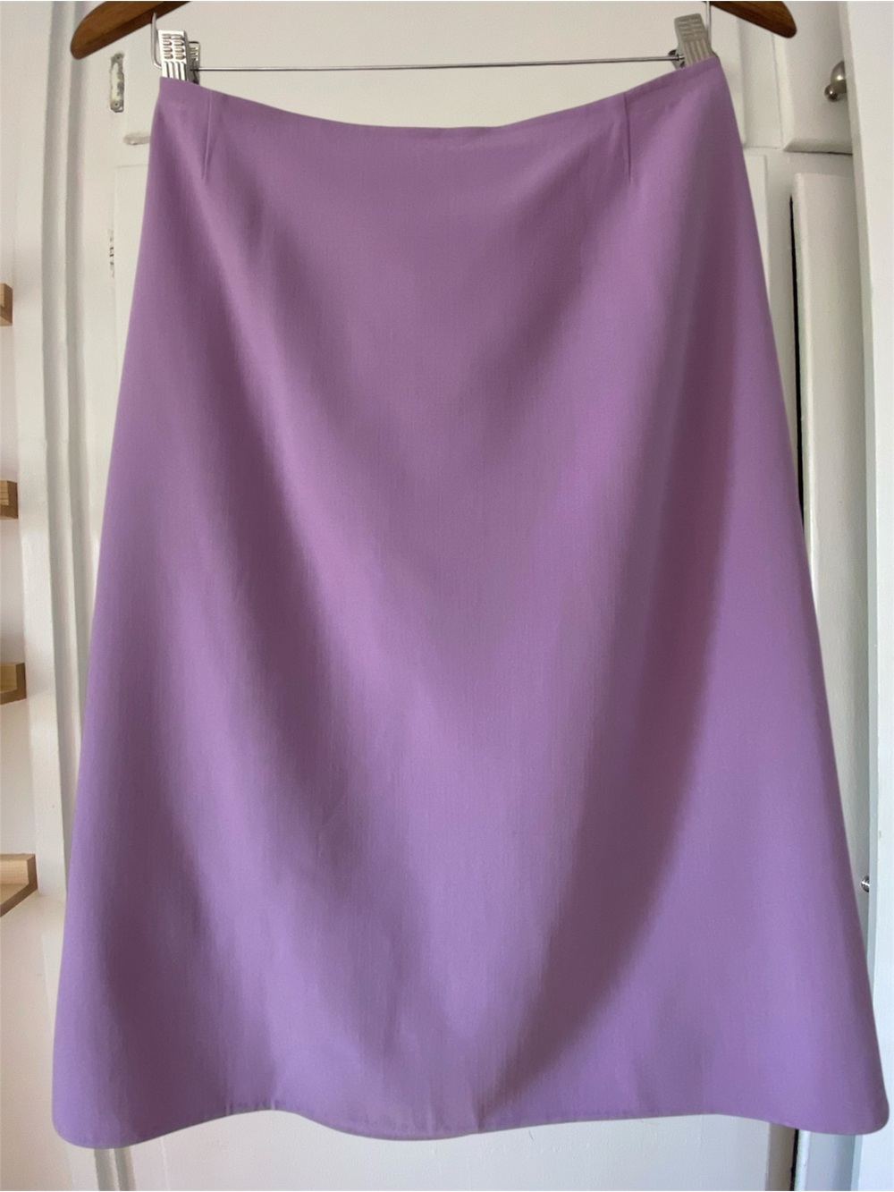 Celine Classic A-Line Midi Lavender Wool Blend Skirt